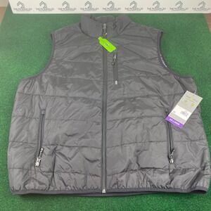 Free Country Mens Repreve Puffer Vest Black XX-Large Full Zip Padded Insulated